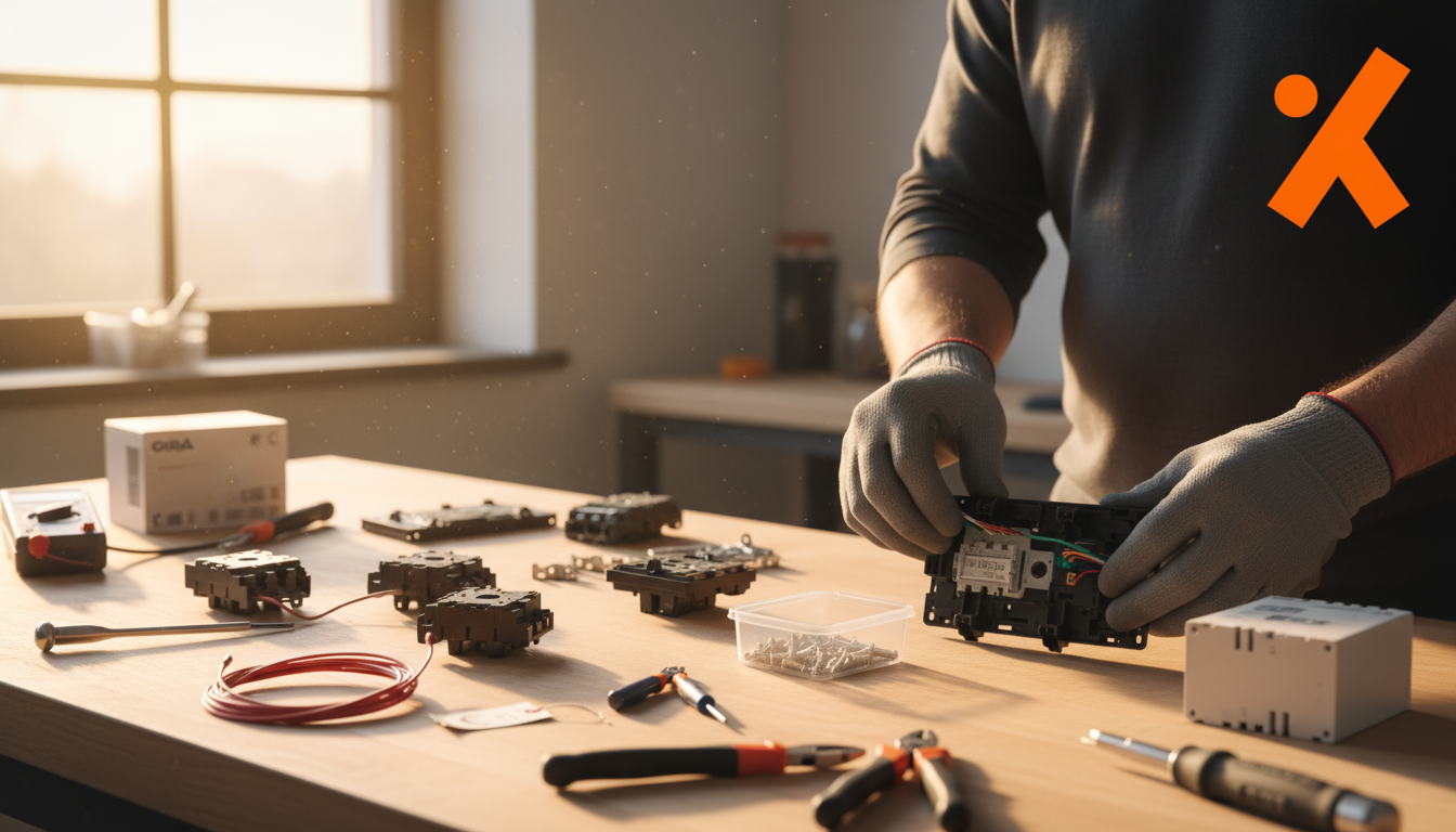 Hoe stel je een Gira KNX schakelaar correct samen?