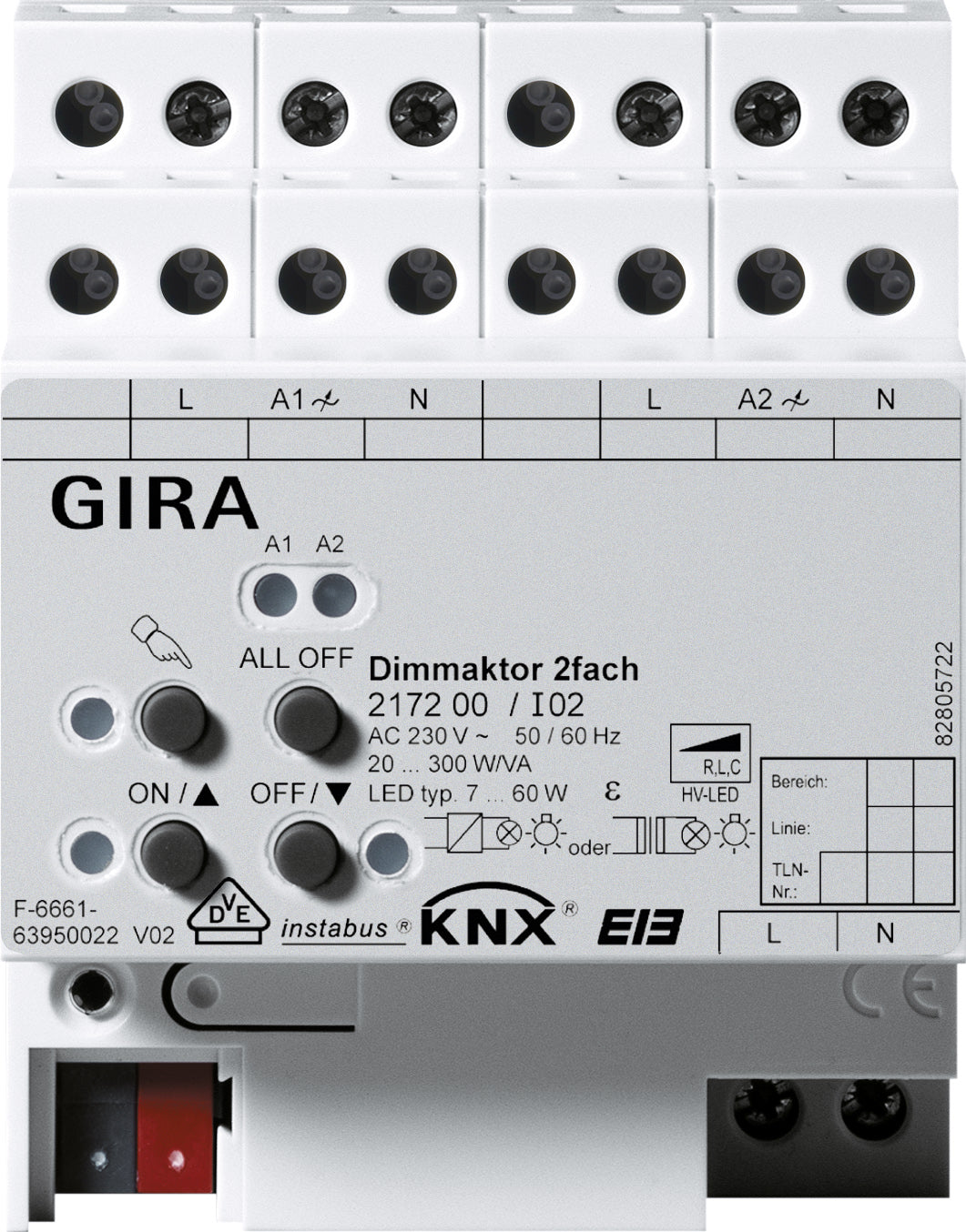 Gira KNX Universele dimactor tweevoudig 2 x 300 W/VA
