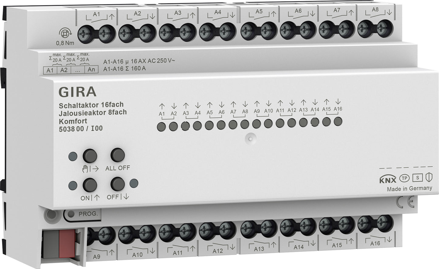 Gira KNX Schakel- / jaloezieactor 16- / 8-voudig 16 A - comfort