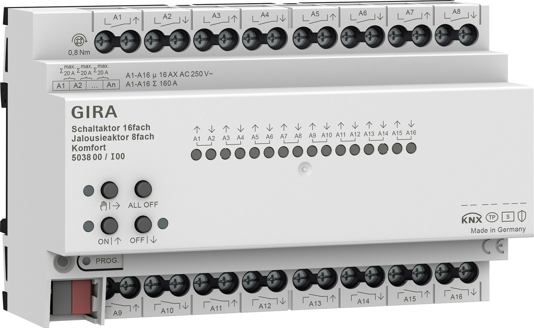 Gira KNX Schakel- / jaloezieactor 16- / 8-voudig 16 A - comfort